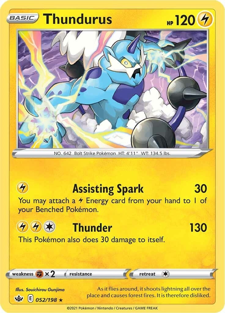 Image for Thundurus (052/198) (SWSH06: Chilling Reign) (SWSH06) - Pokemon