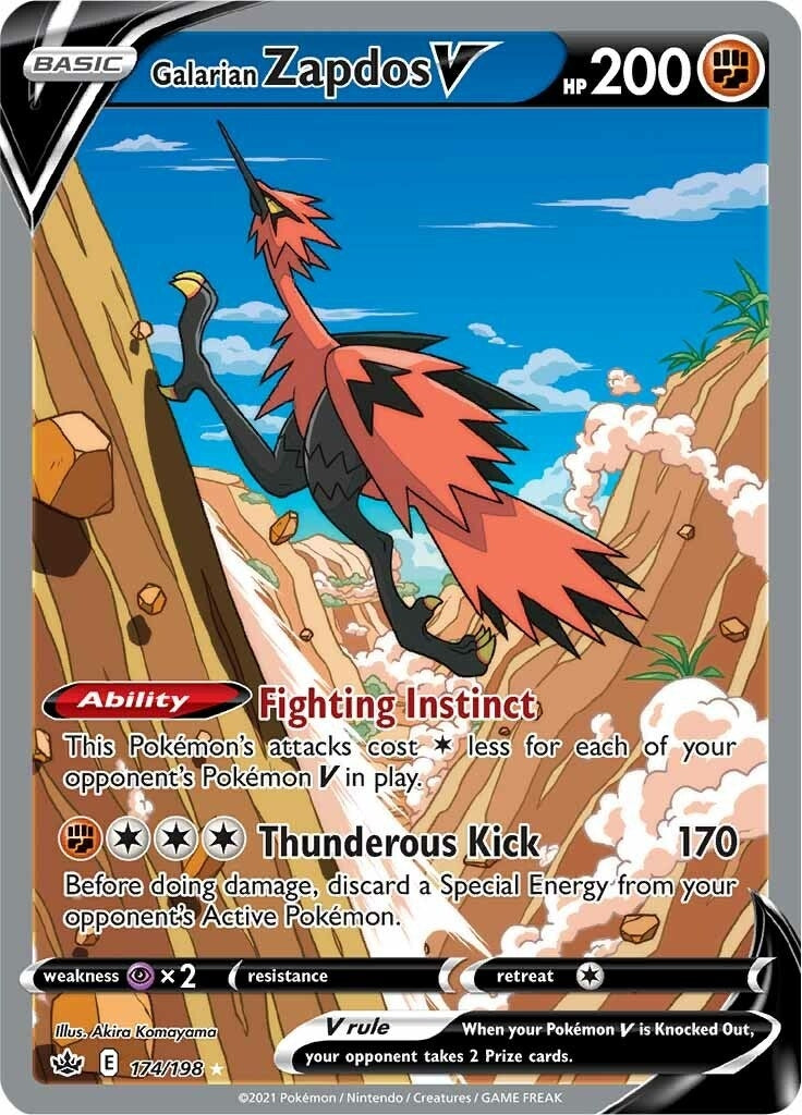 Image for Galarian Zapdos V (Alternate Full Art) (174/198) (SWSH06: Chilling Reign) (SWSH06) - Pokemon