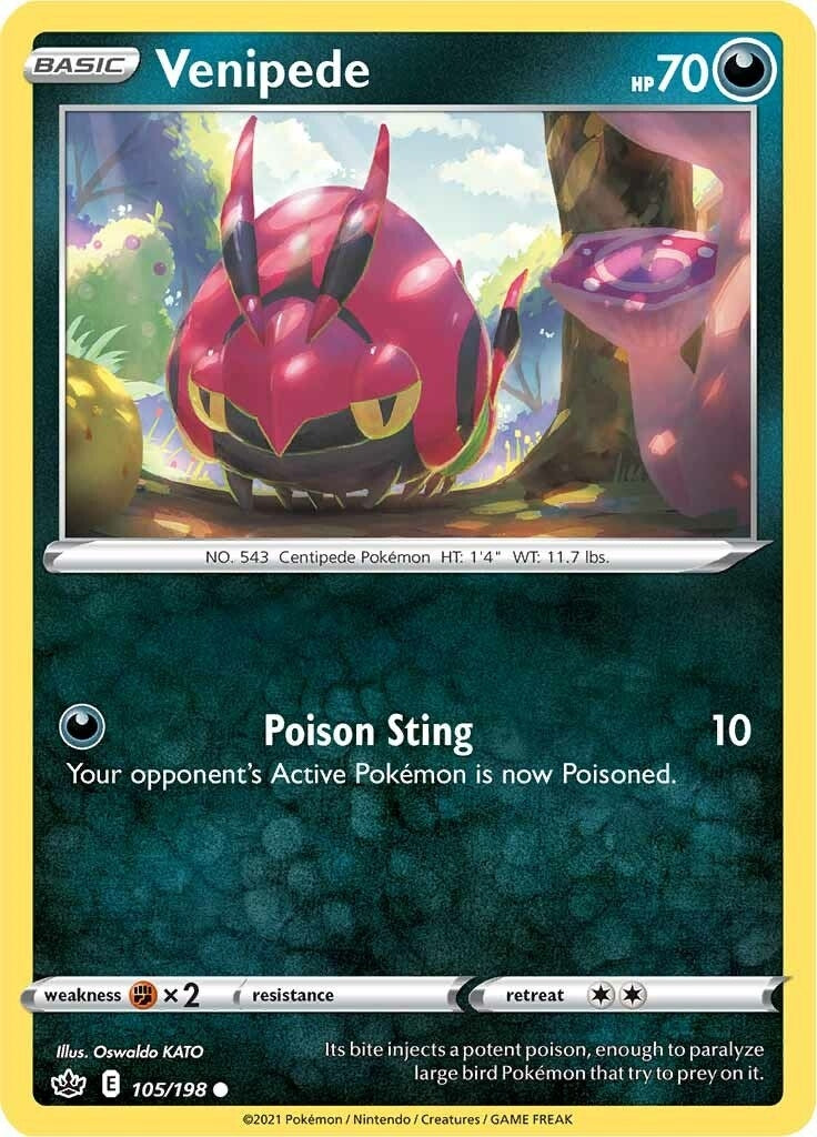 Image for Venipede (105/198) (SWSH06: Chilling Reign) (SWSH06) - Pokemon