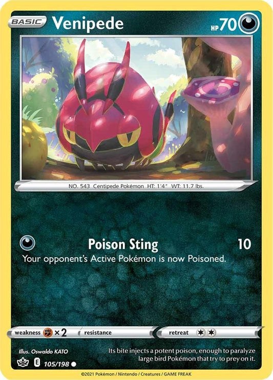 Image for Venipede (105/198) (SWSH06: Chilling Reign) (SWSH06) - Pokemon