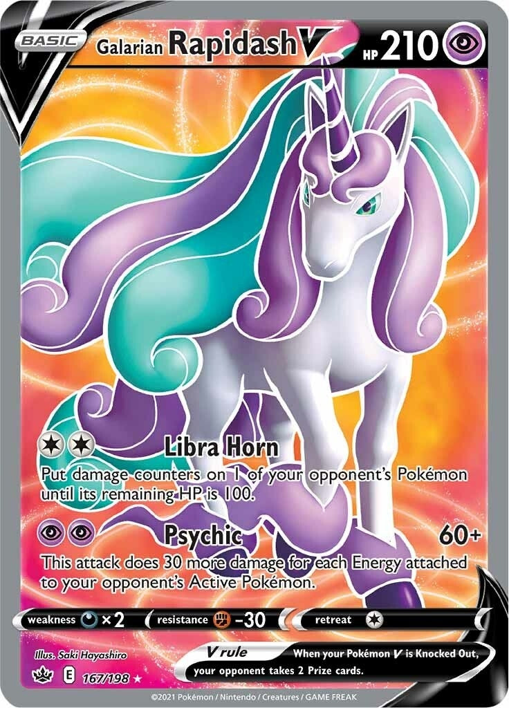 Image for Galarian Rapidash V (Full Art) (167/198) (SWSH06: Chilling Reign) (SWSH06) - Pokemon