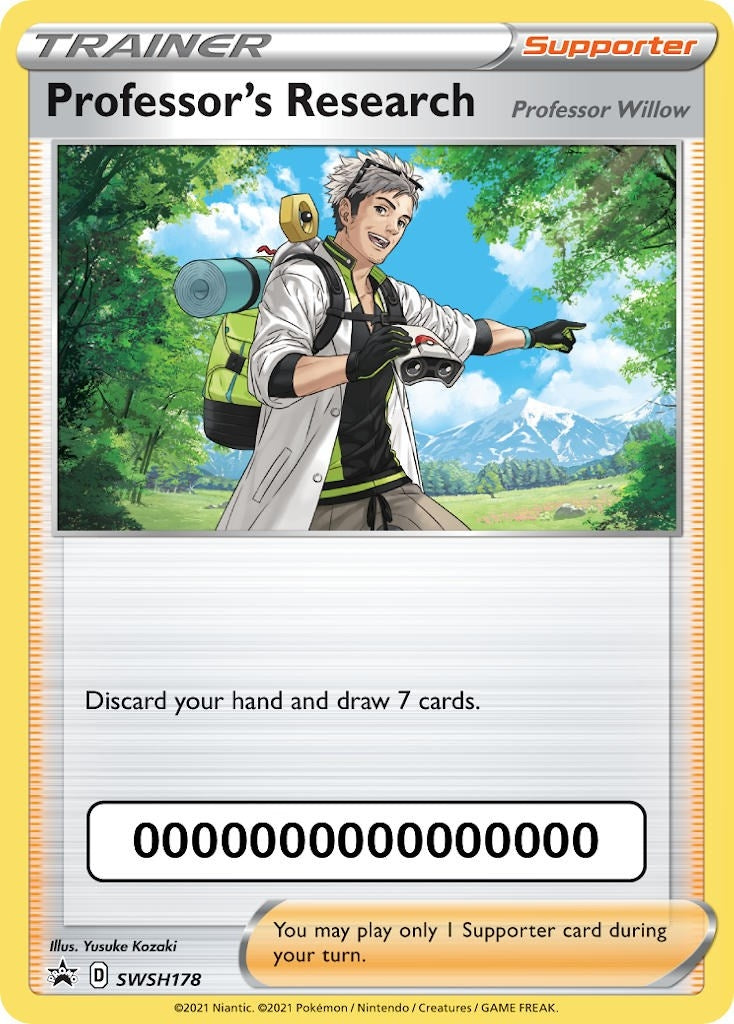 Image for Professor's Research [Professor Willow] - SWSH178 (with Pokemon Go Code) (SWSH178) (SWSH: Sword & Shield Promo Cards) (SWSD) - Pokemon
