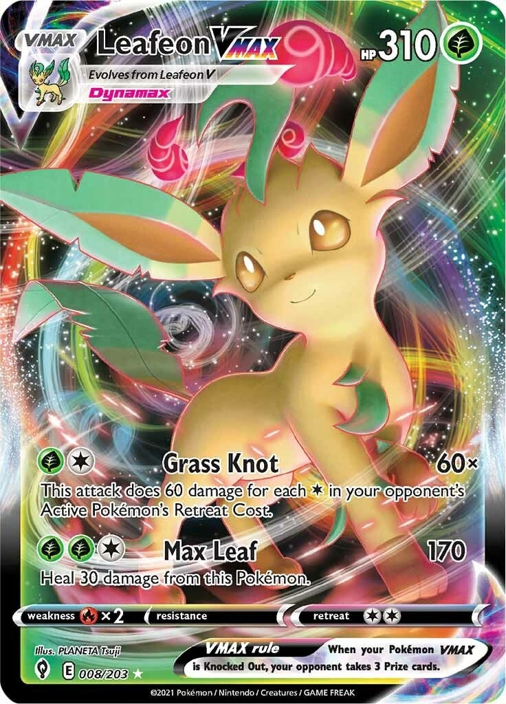 Image for Leafeon VMAX (008/203) (SWSH07: Evolving Skies) (SWSH07) - Pokemon