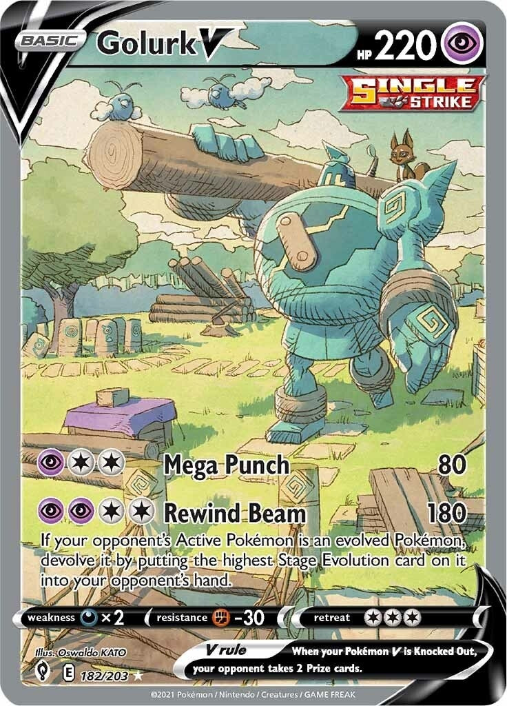 Image for Golurk V (Alternate Full Art) (182/203) (SWSH07: Evolving Skies) (SWSH07) - Pokemon