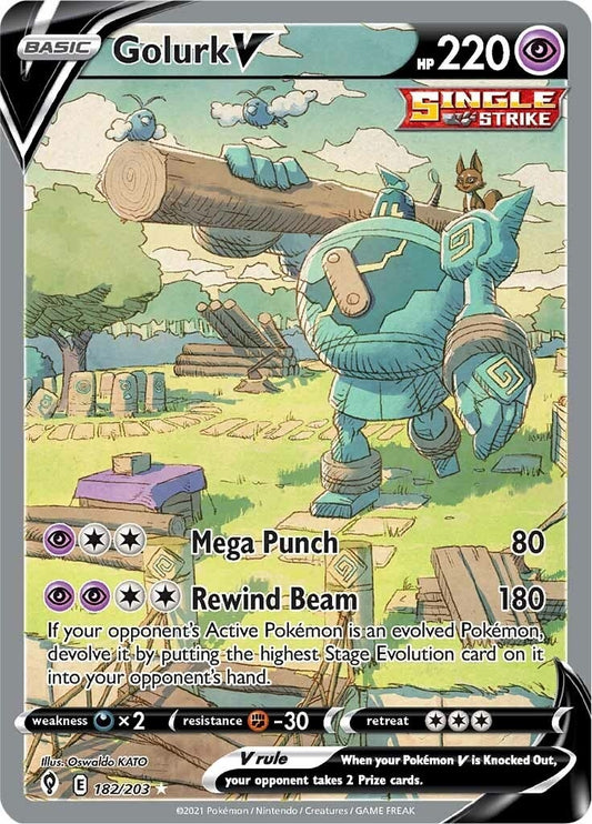 Image for Golurk V (Alternate Full Art) (182/203) (SWSH07: Evolving Skies) (SWSH07) - Pokemon