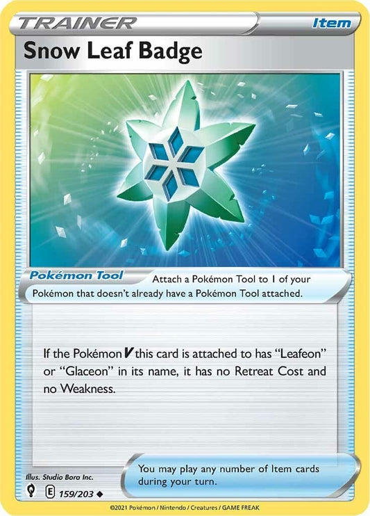 Image for Snow Leaf Badge (159/203) (SWSH07: Evolving Skies) (SWSH07) - Pokemon