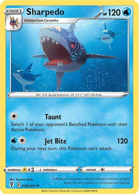 Image for Sharpedo (036/203) (SWSH07: Evolving Skies) (SWSH07) - Pokemon