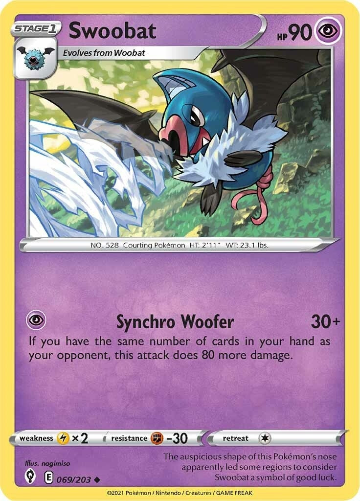 Image for Swoobat (069/203) (SWSH07: Evolving Skies) (SWSH07) - Pokemon