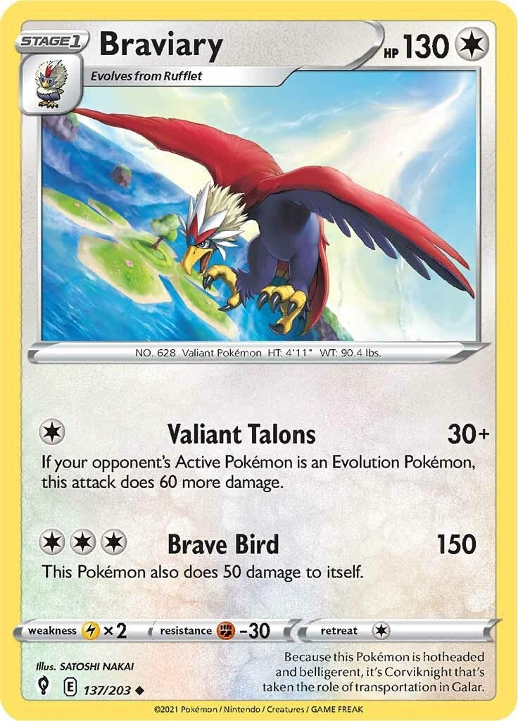 Image for Braviary (137/203) (SWSH07: Evolving Skies) (SWSH07) - Pokemon