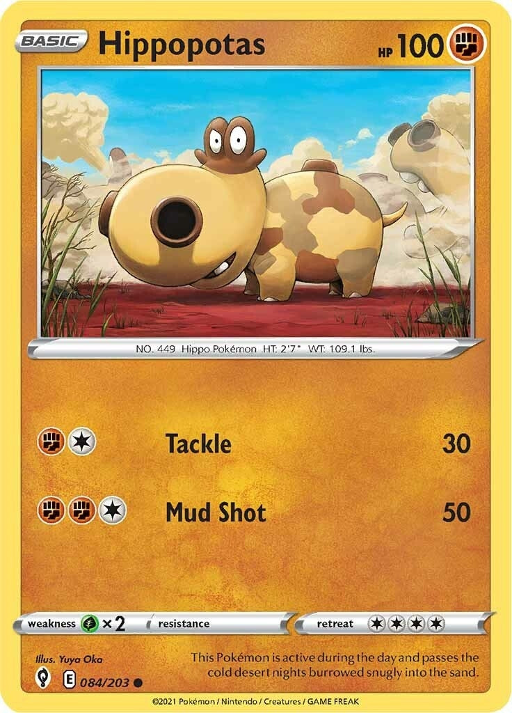 Image for Hippopotas (084/203) (SWSH07: Evolving Skies) (SWSH07) - Pokemon