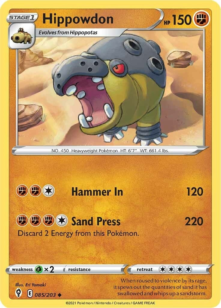 Image for Hippowdon (085/203) (SWSH07: Evolving Skies) (SWSH07) - Pokemon