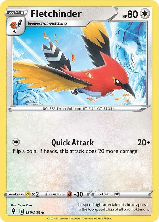 Image for Fletchinder (139/203) (SWSH07: Evolving Skies) (SWSH07) - Pokemon