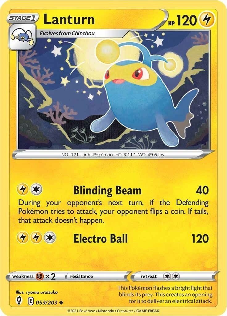 Image for Lanturn (053/203) (SWSH07: Evolving Skies) (SWSH07) - Pokemon