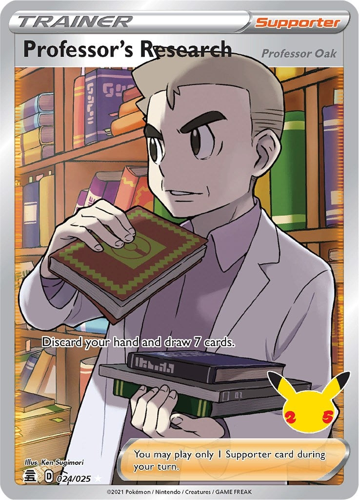 Image for Professor's Research [Professor Oak] (Full Art) (024/025) (Celebrations) (CLB) - Pokemon