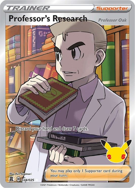 Image for Professor's Research [Professor Oak] (Full Art) (024/025) (Celebrations) (CLB) - Pokemon