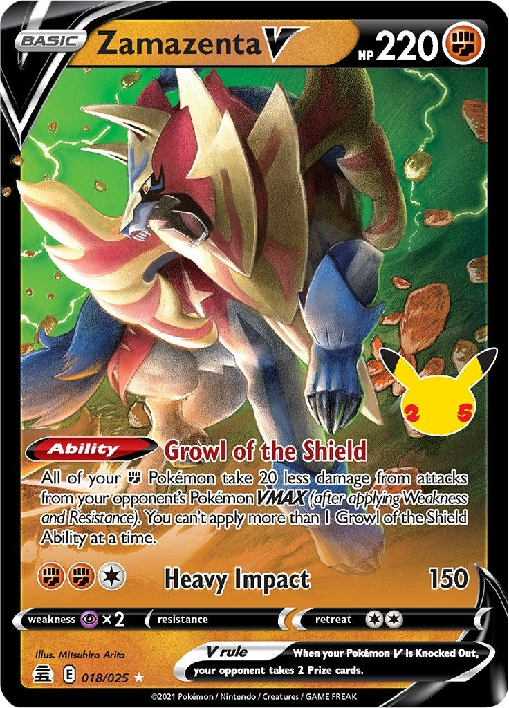 Image for Zamazenta V (018/025) (Celebrations) (CLB) - Pokemon