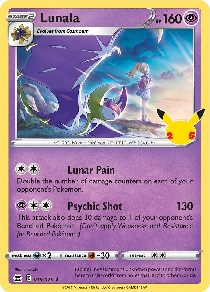 Image for Lunala (015/025) (Celebrations) (CLB) - Pokemon