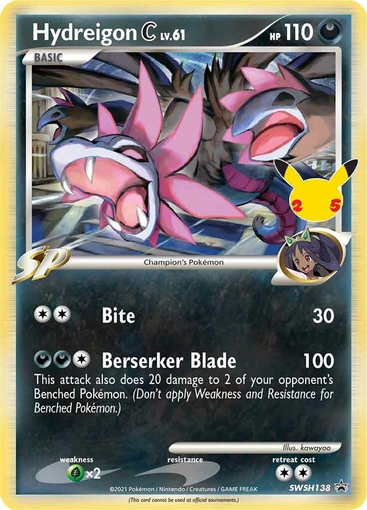 Image for Hydreigon C lv.61 - SWSH138 (SWSH138) (SWSH: Sword & Shield Promo Cards) (SWSD) - Pokemon