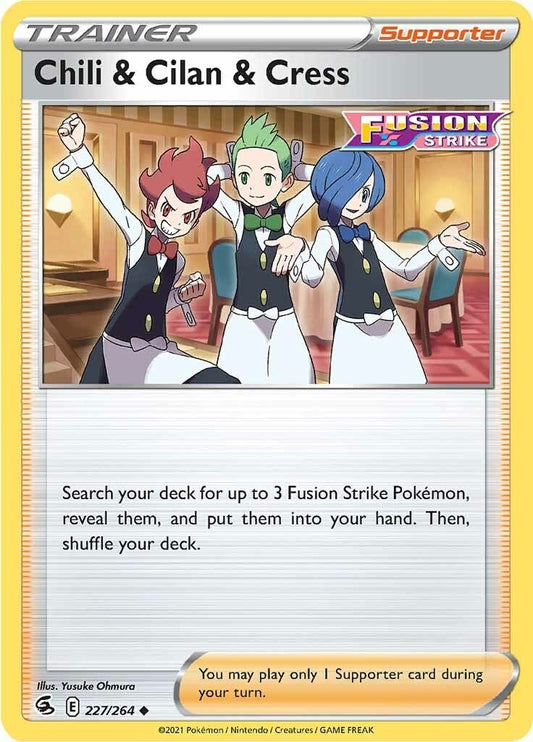 Image for Chili & Cilan & Cress (227/264) (SWSH08: Fusion Strike) (SWSH08) - Pokemon