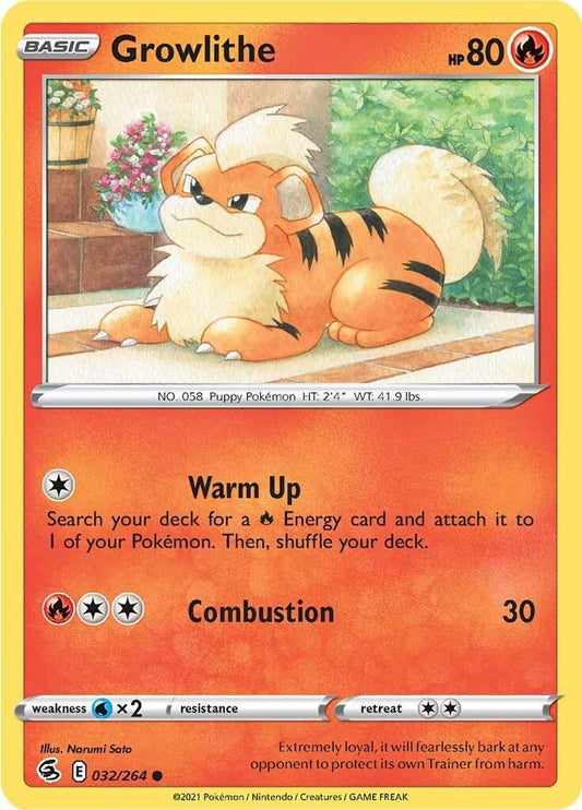Image for Growlithe (032/264) (SWSH08: Fusion Strike) (SWSH08) - Pokemon