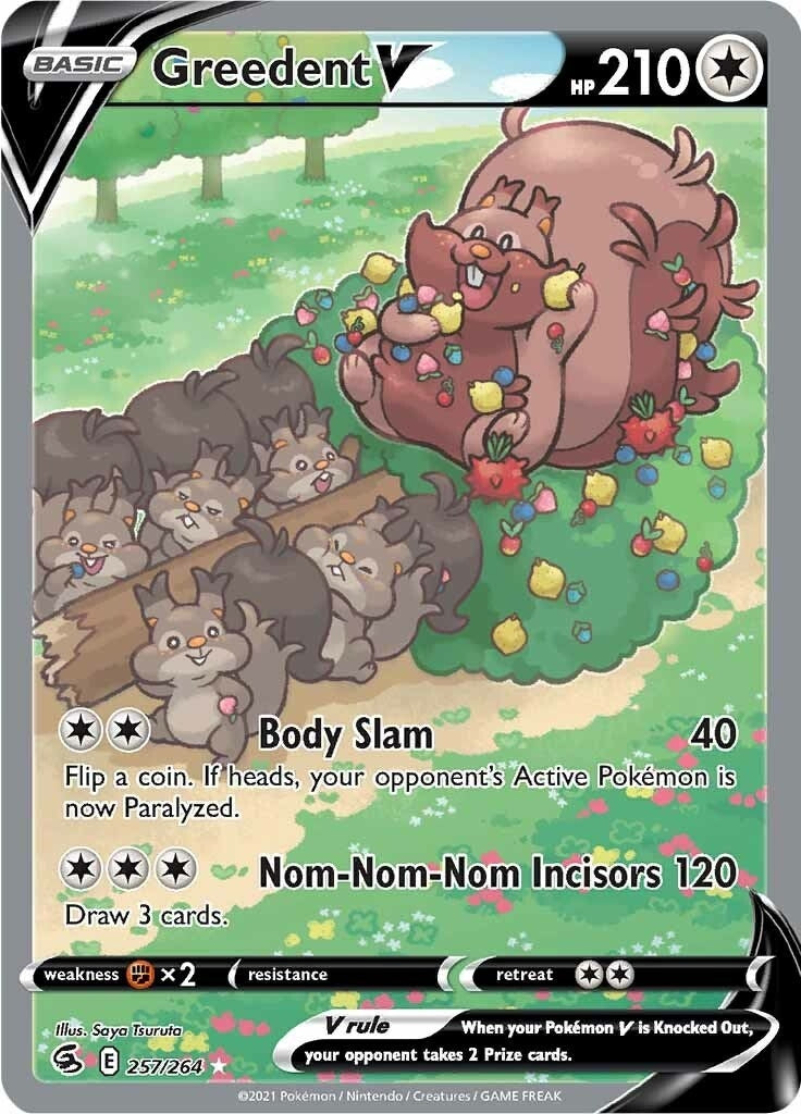 Image for Greedent V (Alternate Full Art) (257/264) (SWSH08: Fusion Strike) (SWSH08) - Pokemon