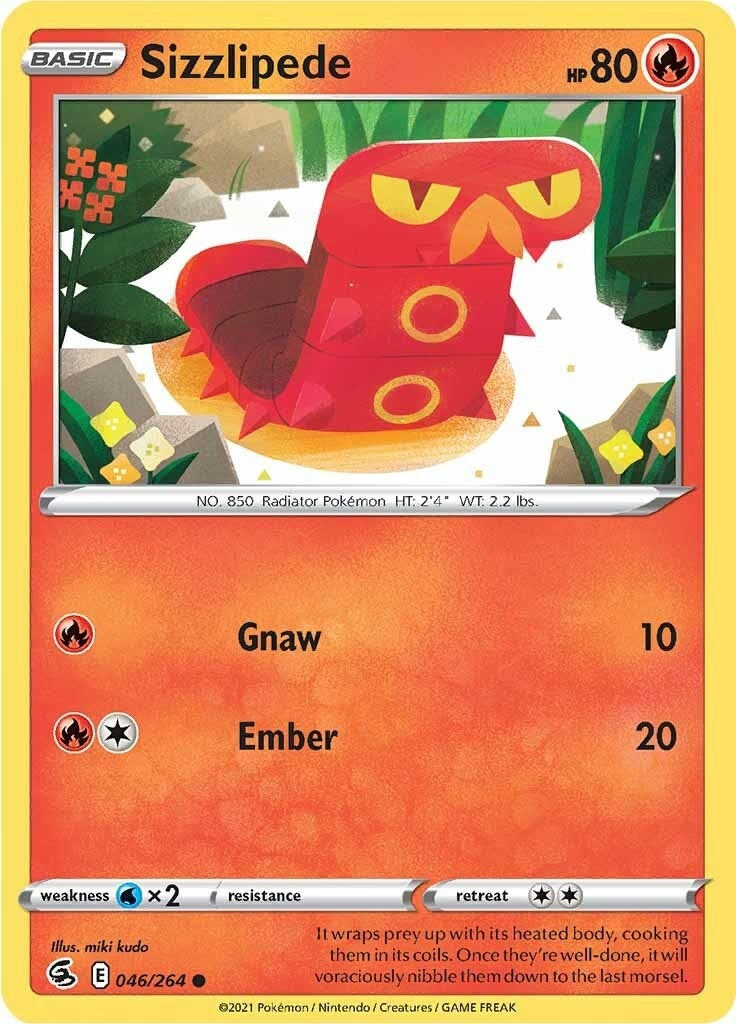 Image for Sizzlipede (46) (046/264) (SWSH08: Fusion Strike) (SWSH08) - Pokemon