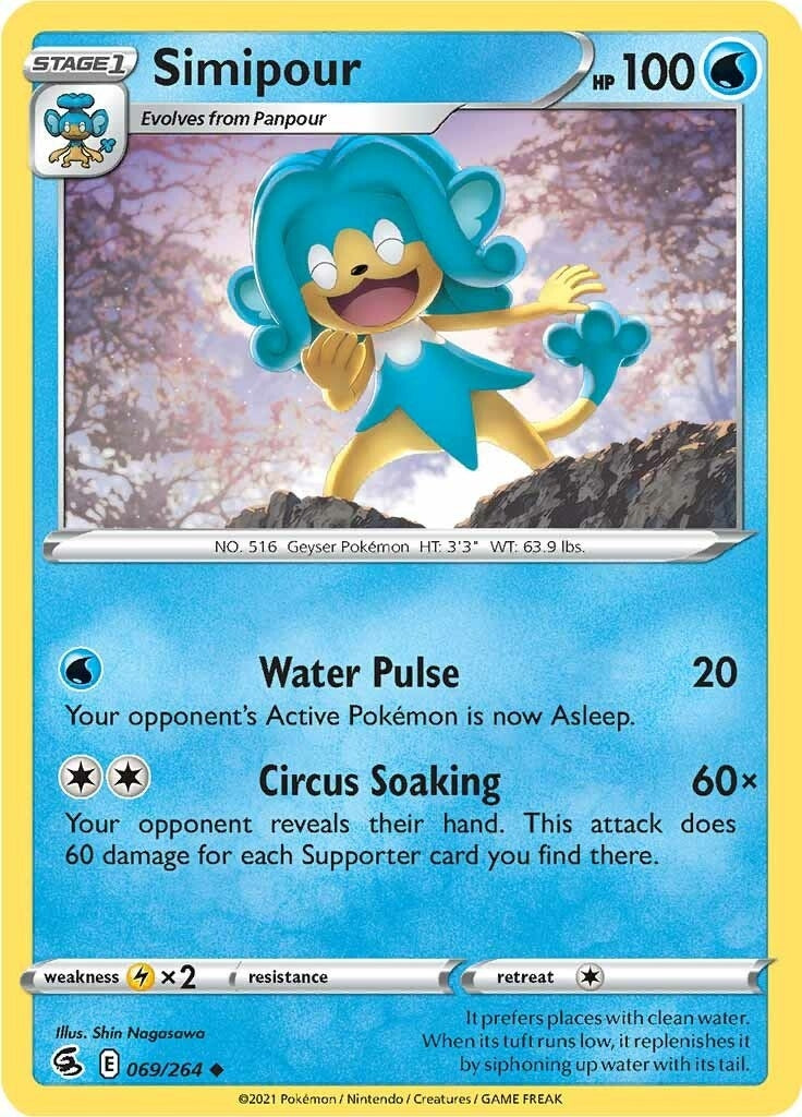 Image for Simipour (069/264) (SWSH08: Fusion Strike) (SWSH08) - Pokemon