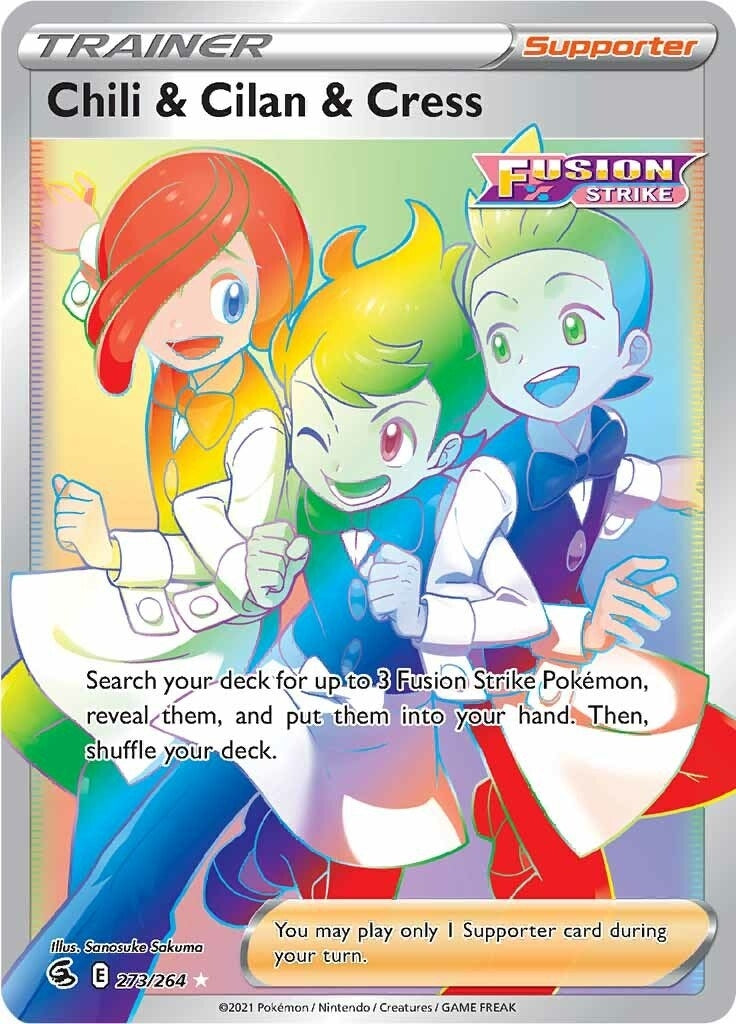 Image for Chili & Cilan & Cress (Secret) (273/264) (SWSH08: Fusion Strike) (SWSH08) - Pokemon