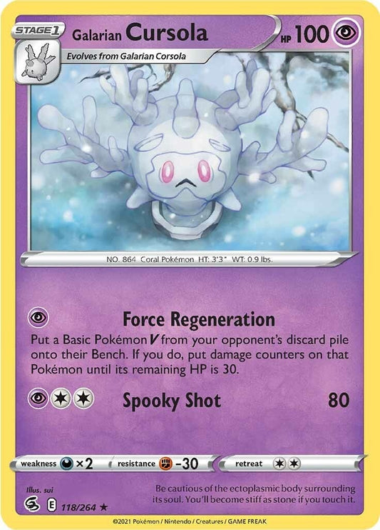 Image for Galarian Cursola (118/264) (SWSH08: Fusion Strike) (SWSH08) - Pokemon