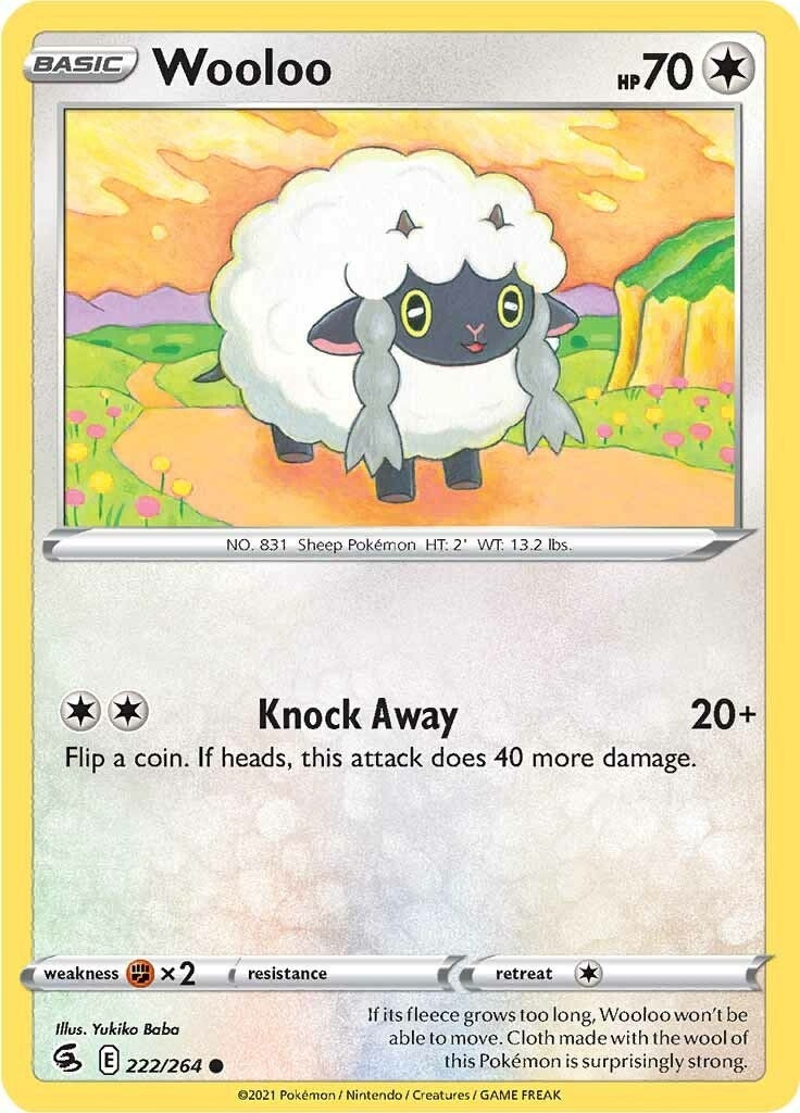 Image for Wooloo (222) (222/264) (SWSH08: Fusion Strike) (SWSH08) - Pokemon
