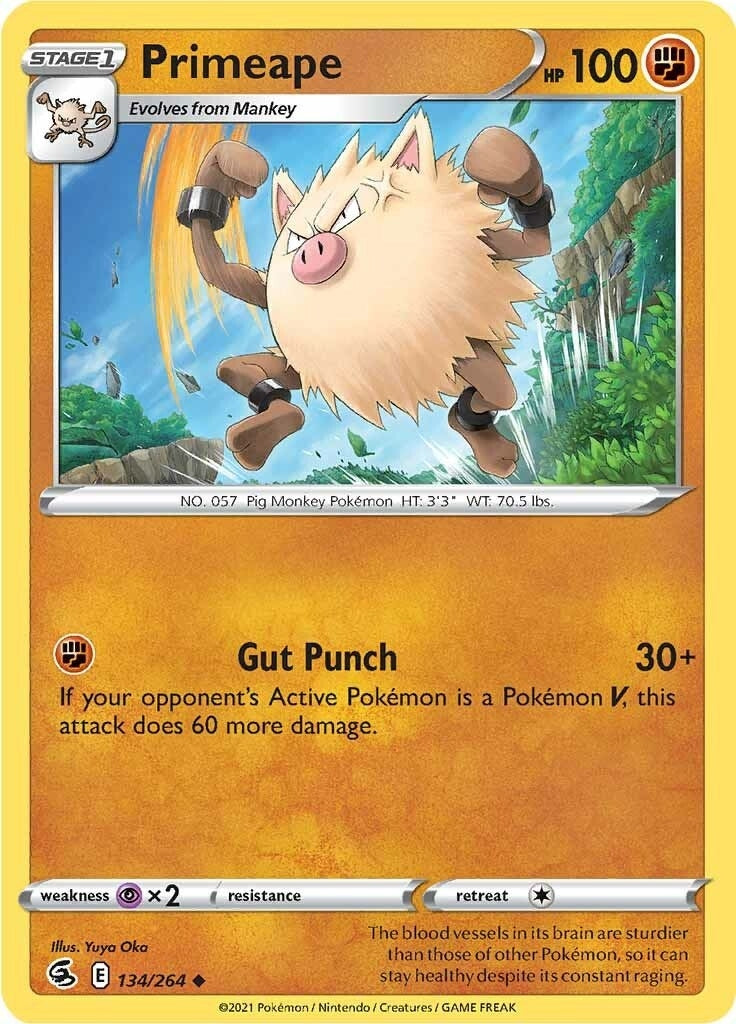 Image for Primeape (134/264) (SWSH08: Fusion Strike) (SWSH08) - Pokemon