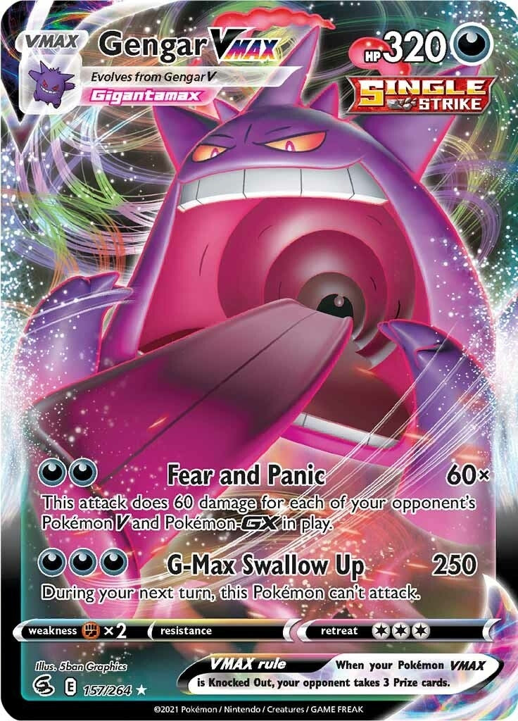 Image for Gengar VMAX (157/264) (SWSH08: Fusion Strike) (SWSH08) - Pokemon