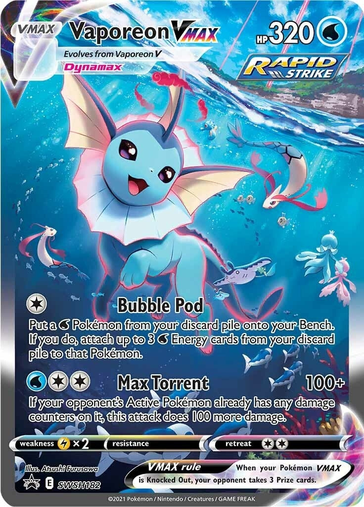 Image for Vaporeon VMAX - SWSH182 (SWSH182) (SWSH: Sword & Shield Promo Cards) (SWSD) - Pokemon