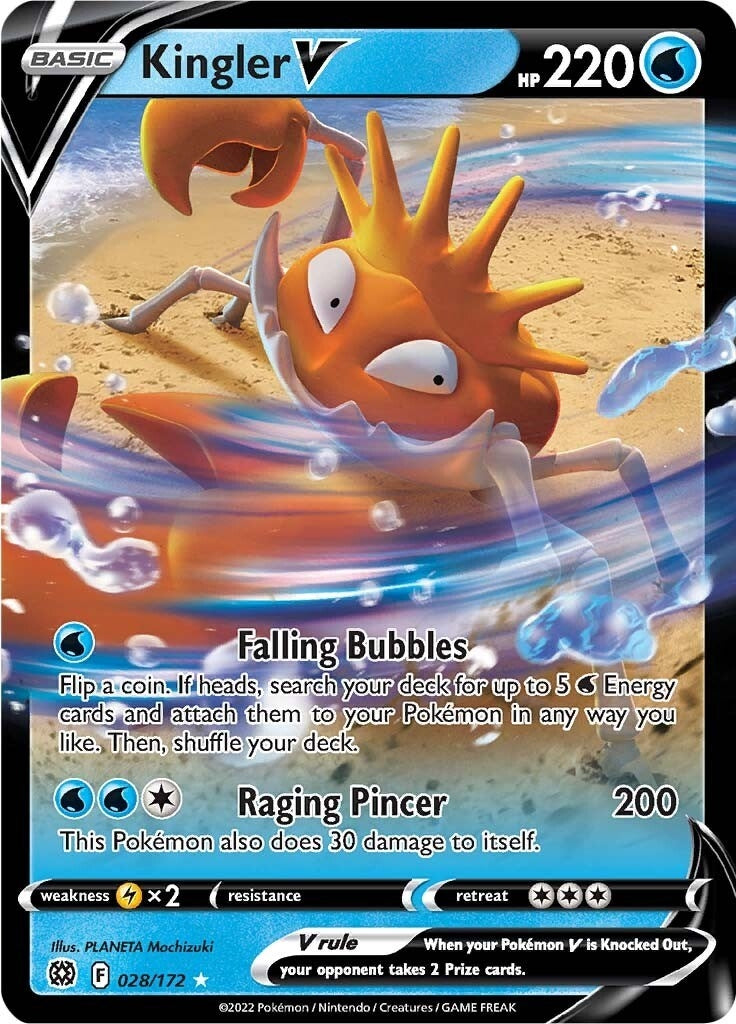 Image for Kingler V (028/172) (SWSH09: Brilliant Stars) (SWSH09) - Pokemon