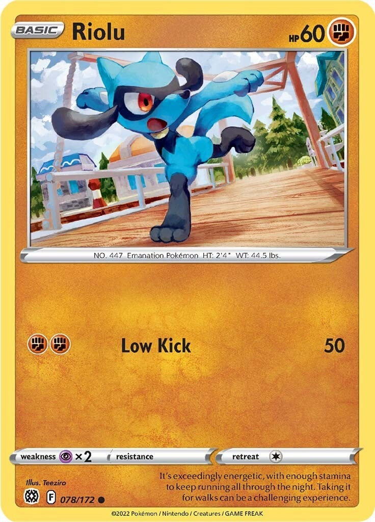 Image for Riolu (078/172) (SWSH09: Brilliant Stars) (SWSH09) - Pokemon