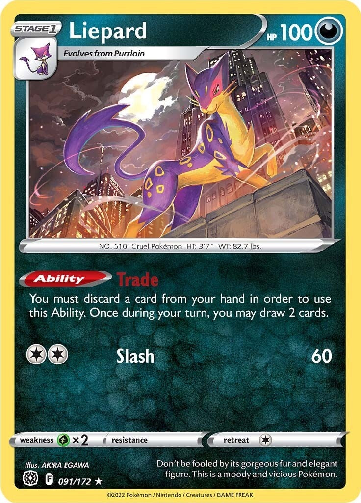Image for Liepard (091/172) (SWSH09: Brilliant Stars) (SWSH09) - Pokemon
