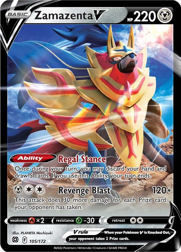Image for Zamazenta V (105/172) (SWSH09: Brilliant Stars) (SWSH09) - Pokemon