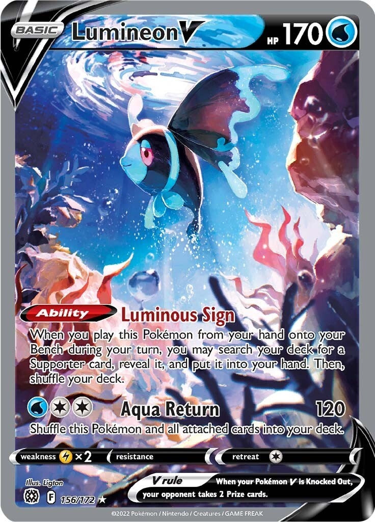 Image for Lumineon V (Alternate Full Art) (156/172) (SWSH09: Brilliant Stars) (SWSH09) - Pokemon