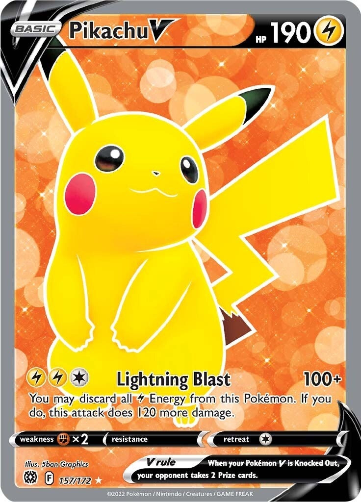 Image for Pikachu V (Full Art) (157/172) (SWSH09: Brilliant Stars) (SWSH09) - Pokemon