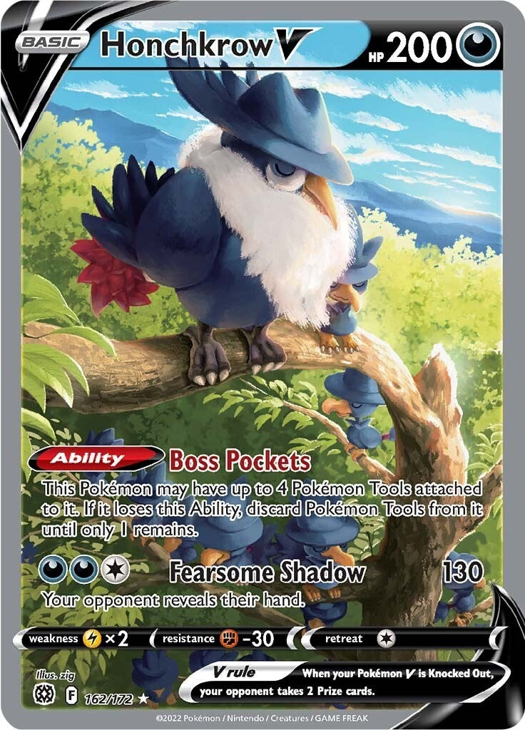 Image for Honchkrow V (Alternate Full Art) (162/172) (SWSH09: Brilliant Stars) (SWSH09) - Pokemon
