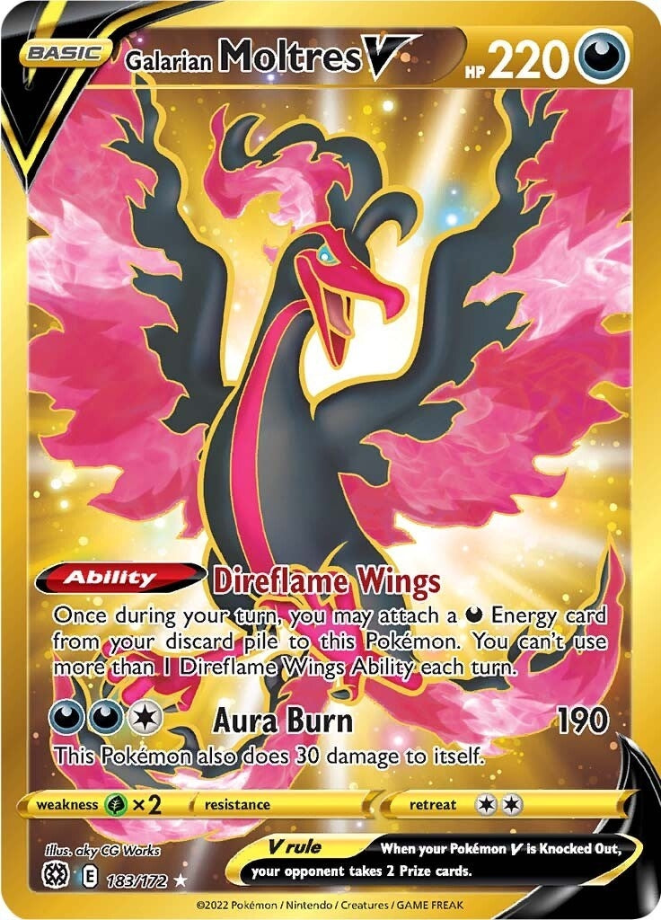 Image for Galarian Moltres V (Secret) (183/172) (SWSH09: Brilliant Stars) (SWSH09) - Pokemon