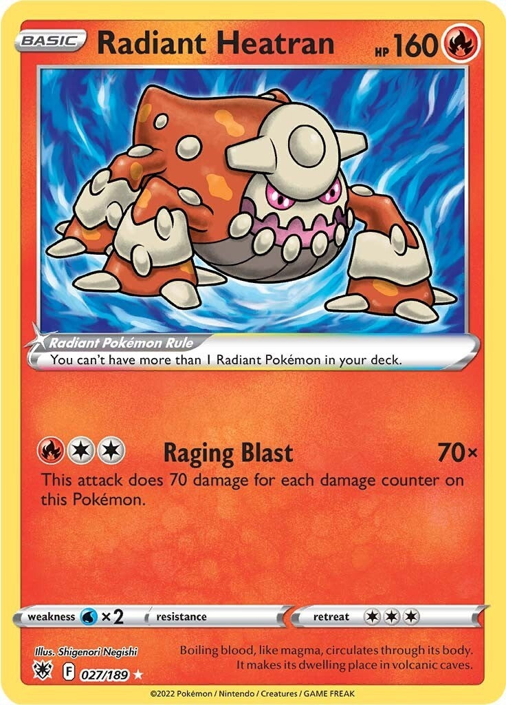 Image for Radiant Heatran (027/189) (SWSH10: Astral Radiance) (SWSH10) - Pokemon