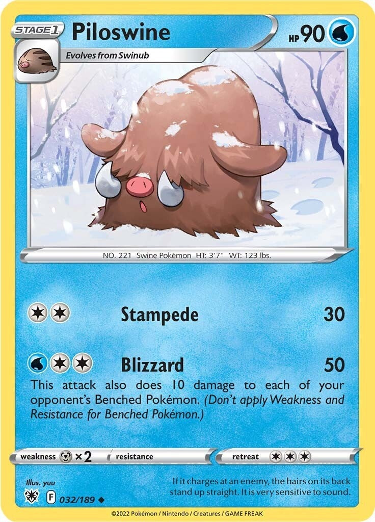 Image for Piloswine (032/189) (SWSH10: Astral Radiance) (SWSH10) - Pokemon