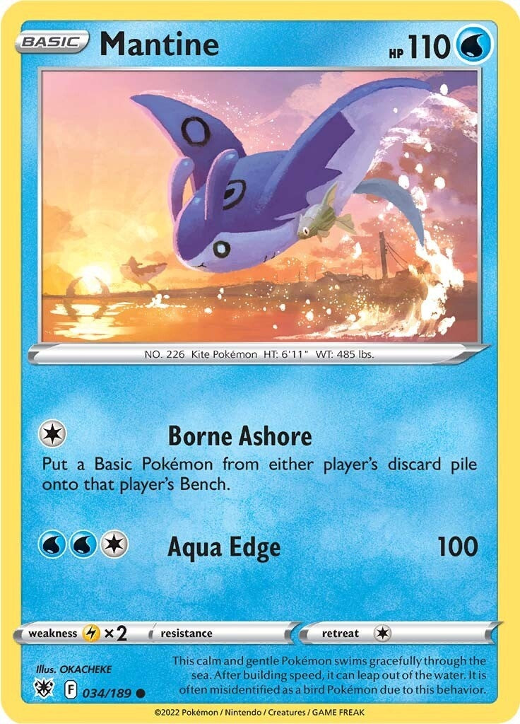 Image for Mantine (034/189) (SWSH10: Astral Radiance) (SWSH10) - Pokemon