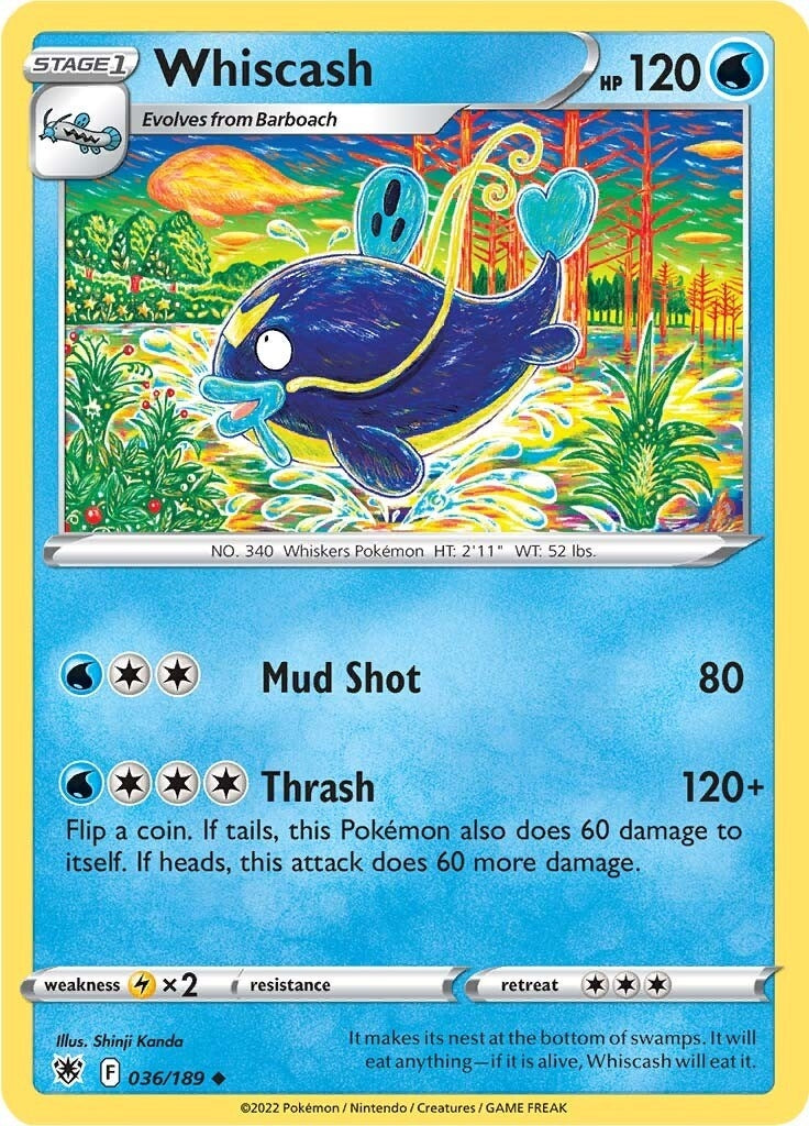 Image for Whiscash (036/189) (SWSH10: Astral Radiance) (SWSH10) - Pokemon