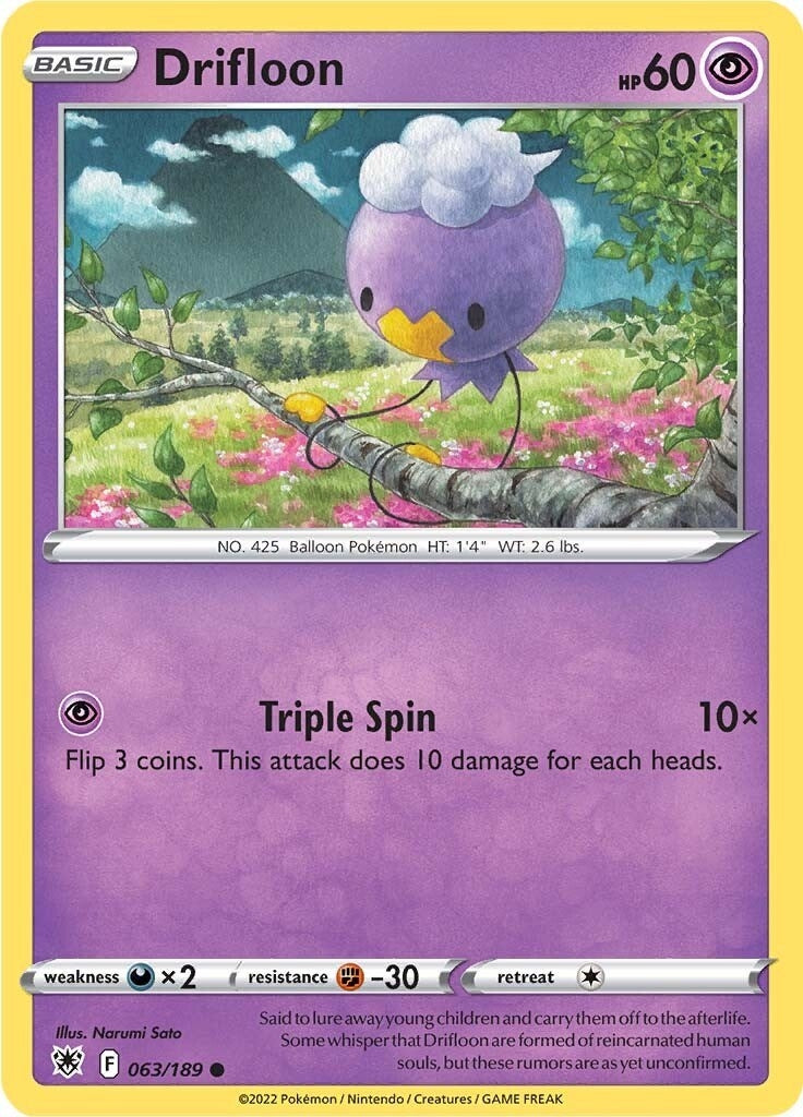 Image for Drifloon (063/189) (SWSH10: Astral Radiance) (SWSH10) - Pokemon