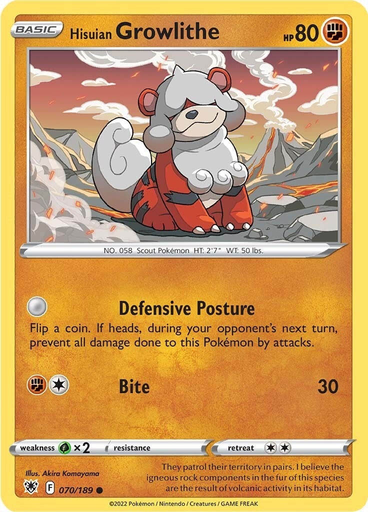 Image for Hisuian Growlithe (070/189) (SWSH10: Astral Radiance) (SWSH10) - Pokemon