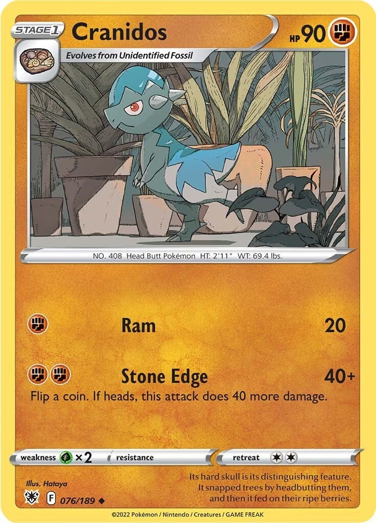 Image for Cranidos (076/189) (SWSH10: Astral Radiance) (SWSH10) - Pokemon