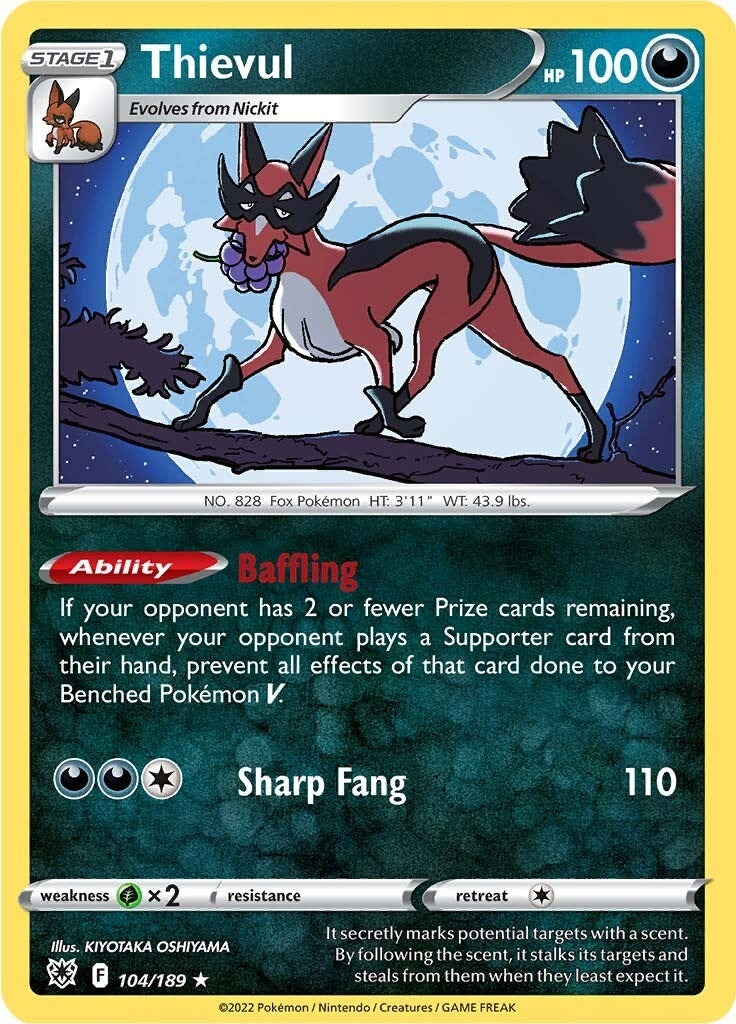 Image for Thievul (104/189) (SWSH10: Astral Radiance) (SWSH10) - Pokemon