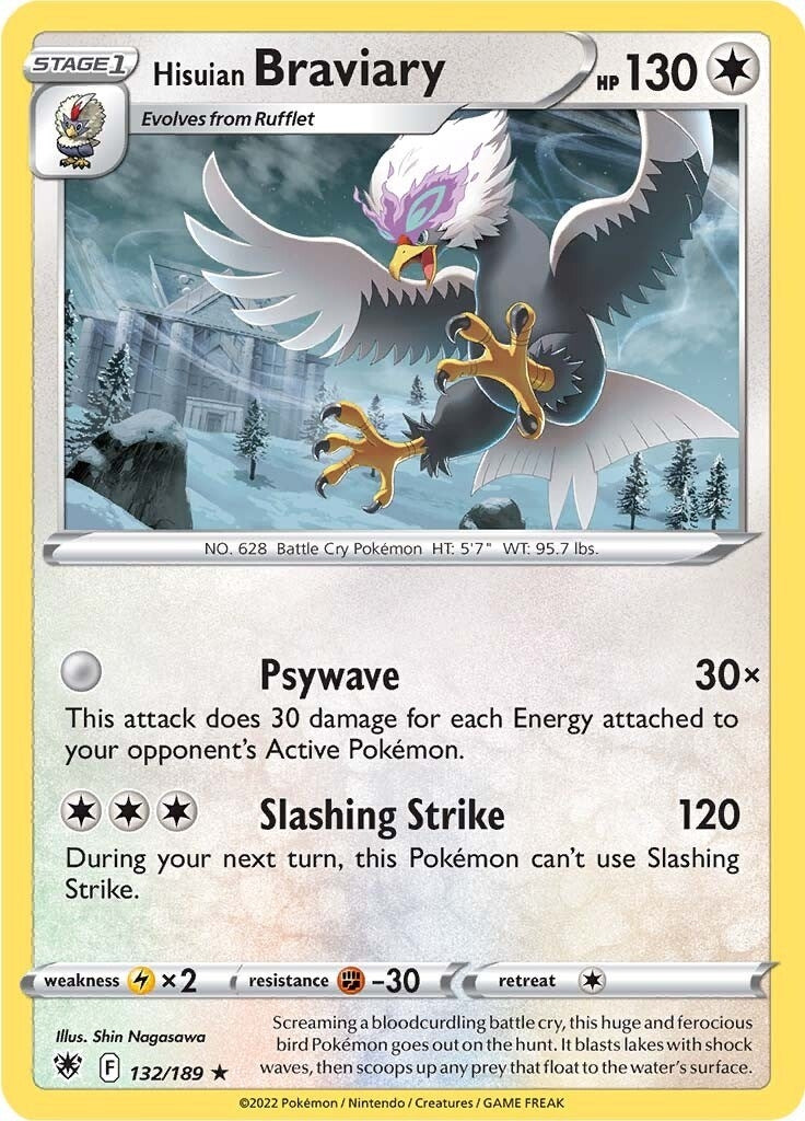Image for Hisuian Braviary (132/189) (SWSH10: Astral Radiance) (SWSH10) - Pokemon